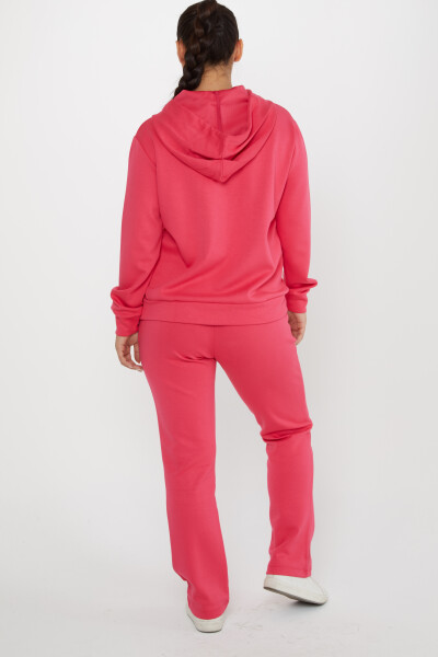 Tracksuit Set Crown Stone Embroidered Fuchsia - 17625 | KAZEE (Set of 4 S-M-L-XL) - 6