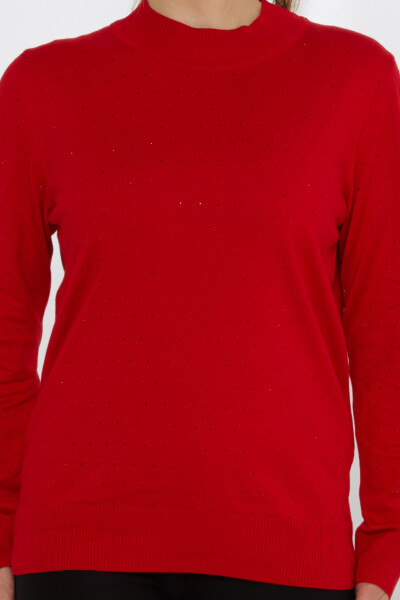 ژاکت بافتنی سنگ دوزی قرمز - 31513 | KAZEE (مجموعه 3 عددی L-XL-2XL) - 3