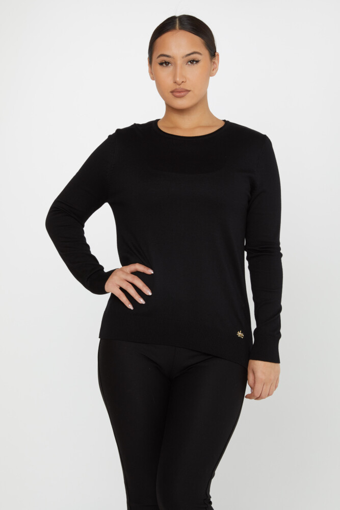 ژاکت بافتنی پایه یقه خدمه مشکی - 30899 | KAZEE (مجموعه 4 عددی L-XL-2XL-3XL) - 1