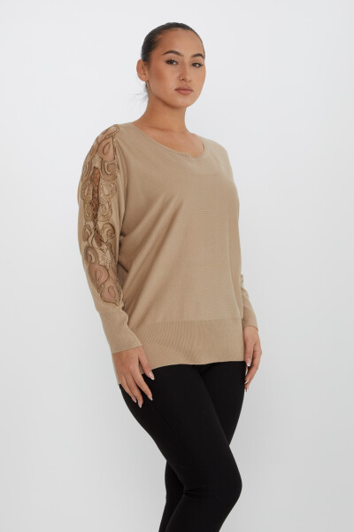 ژاکت بافتنی آستین سنگ دوزی یقه راسو - 30752 | KAZEE (مجموعه 4 عددی L-XL-2XL-3XL) - 2