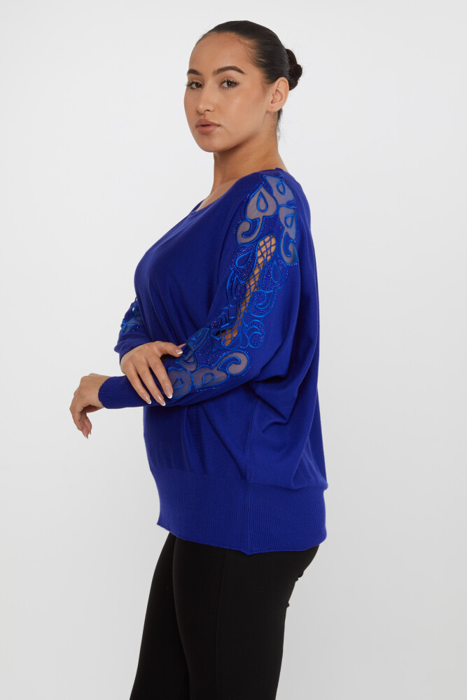 ژاکت بافتنی یقه آستین سنگ دوزی شده - 30752 | KAZEE (مجموعه 4 عددی L-XL-2XL-3XL) - 2