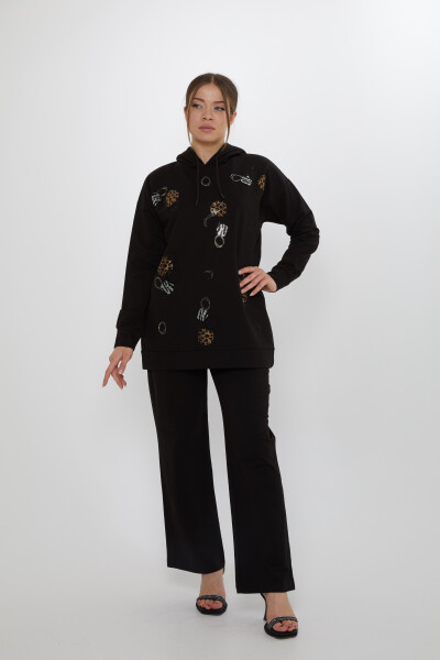 ست لباس ورزشی مشکی طرح دار سنگی - 17898 | KAZEE (ست 3 M-L-XL) - 1