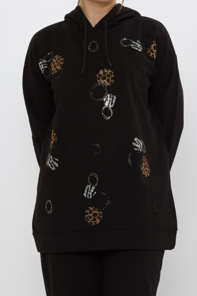 ست لباس ورزشی مشکی طرح دار سنگی - 17898 | KAZEE (ست 3 M-L-XL) - 4