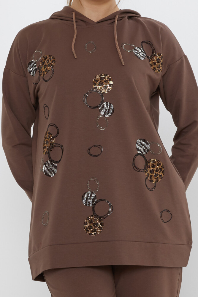 ست گرمکن قهوه ای طرح دار سنگی - 17898 | KAZEE (ست 3 M-L-XL) - 3