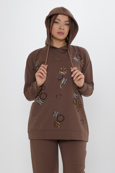 ست گرمکن قهوه ای طرح دار سنگی - 17898 | KAZEE (ست 3 M-L-XL) - 4
