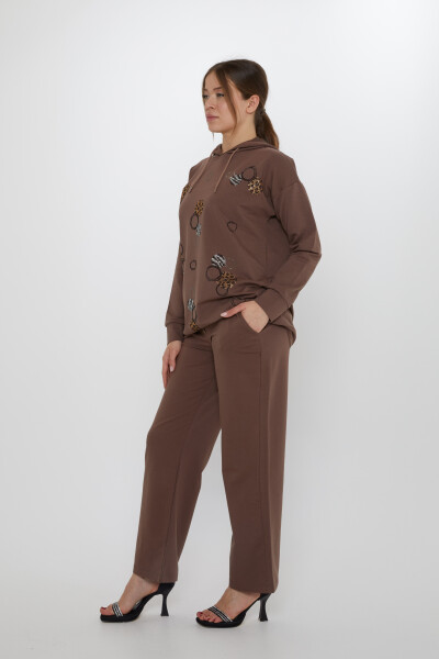 ست گرمکن قهوه ای طرح دار سنگی - 17898 | KAZEE (ست 3 M-L-XL) - 5