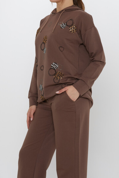ست گرمکن قهوه ای طرح دار سنگی - 17898 | KAZEE (ست 3 M-L-XL) - 6