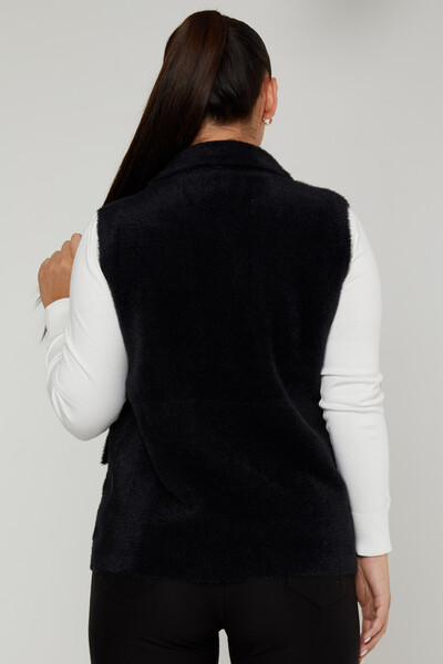 Gilet en Angora avec détail de perles et poche noir - 30999 | KAZEE (Lot de 3 M-L-XL) - 4