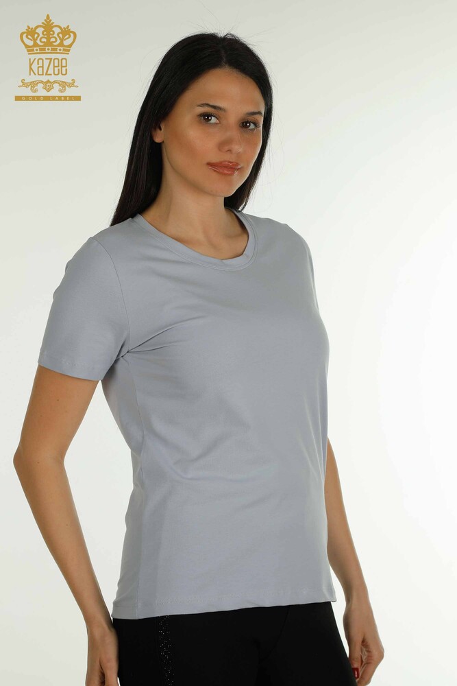 Großhandel Damen Bluse - Basic - Blau - 79562 | KAZEE - 1