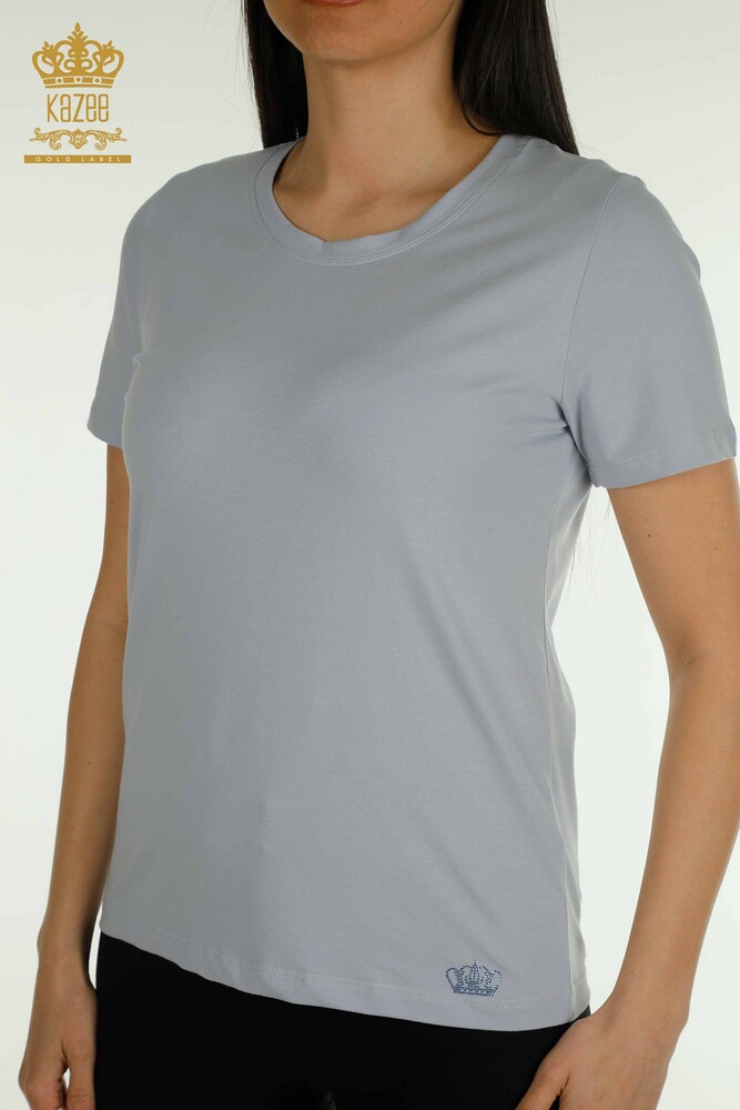 Großhandel Damen Bluse - Basic - Blau - 79562 | KAZEE - 2