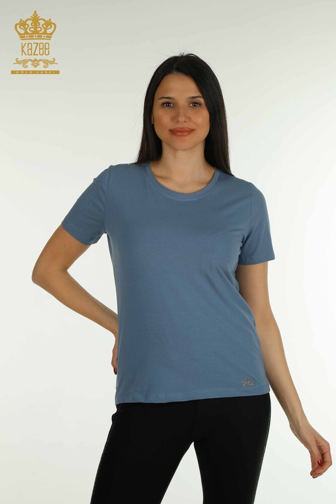 Großhandel Damen Bluse - Basic - Indigo - 79562 | KAZEE - 1