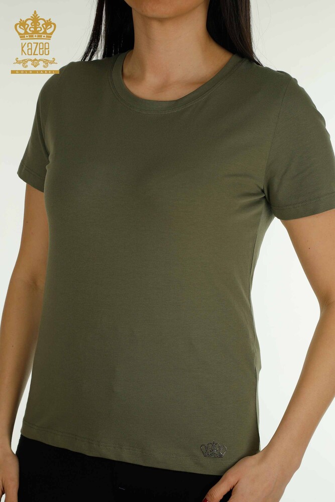 Großhandel Damen Bluse - Basic - Khaki - 79562 | KAZEE - 2