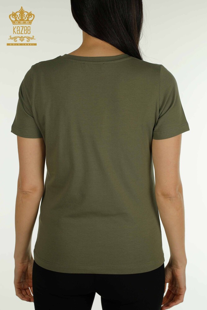 Großhandel Damen Bluse - Basic - Khaki - 79562 | KAZEE - 6