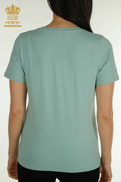 Großhandel Damen Bluse - Basic - Mint - 79562 | KAZEE - 6