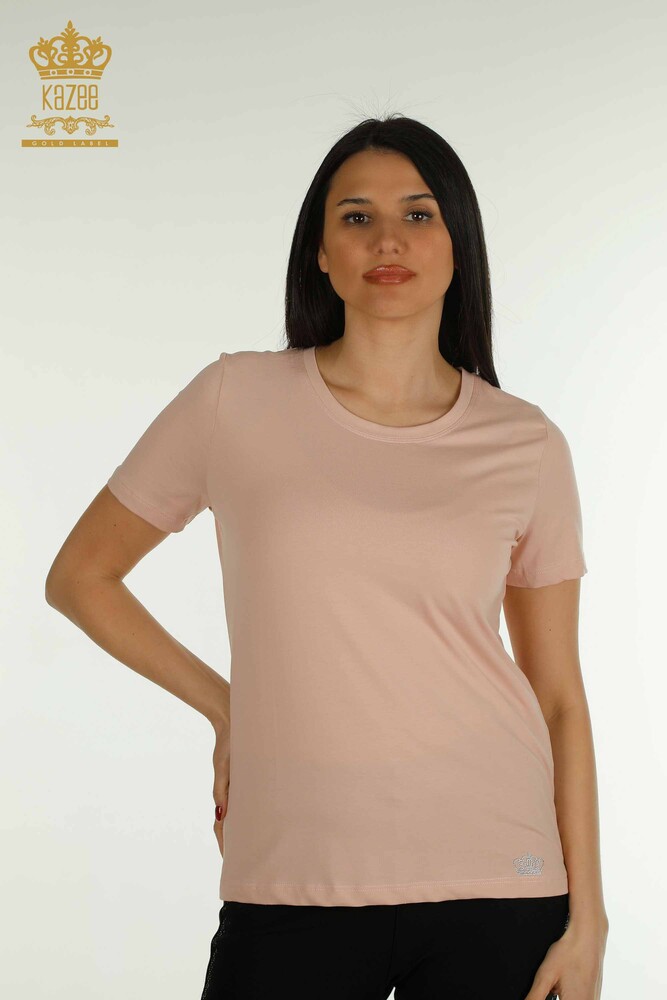 Großhandel Damen Bluse - Basic - Puder - 79562 | KAZEE - 1