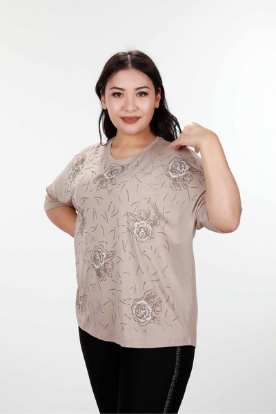 Großhandel Damen Bluse - Blumen bestickt - Stein bestickt - 78898 | KAZEE - 18