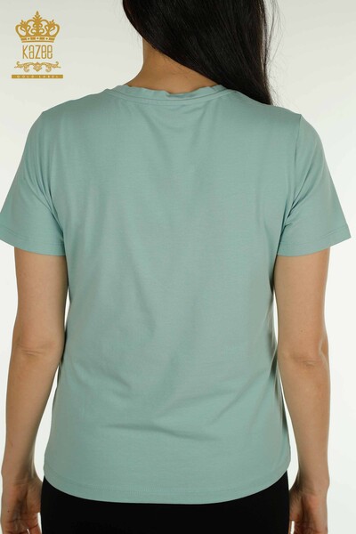 Großhandel Damen Bluse - Kurzarm - Mint - 79561 | KAZEE - 6