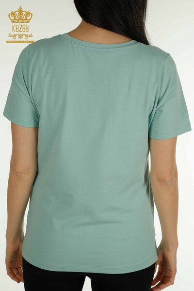 Großhandel Damen Bluse - Kurzarm - Mint - 79563 | KAZEE - 7