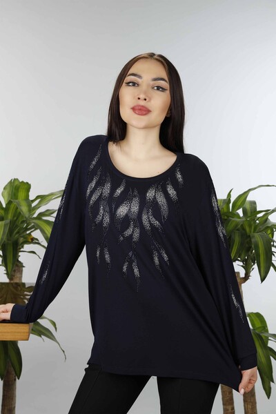 Großhandel Damen Bluse - Rundhalsausschnitt - Neue Saison - 77910 | KAZEE - 2