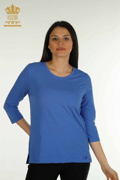 Großhandel Damen Bluse - Stein bestickt - Saks - 79565 | KAZEE - 1