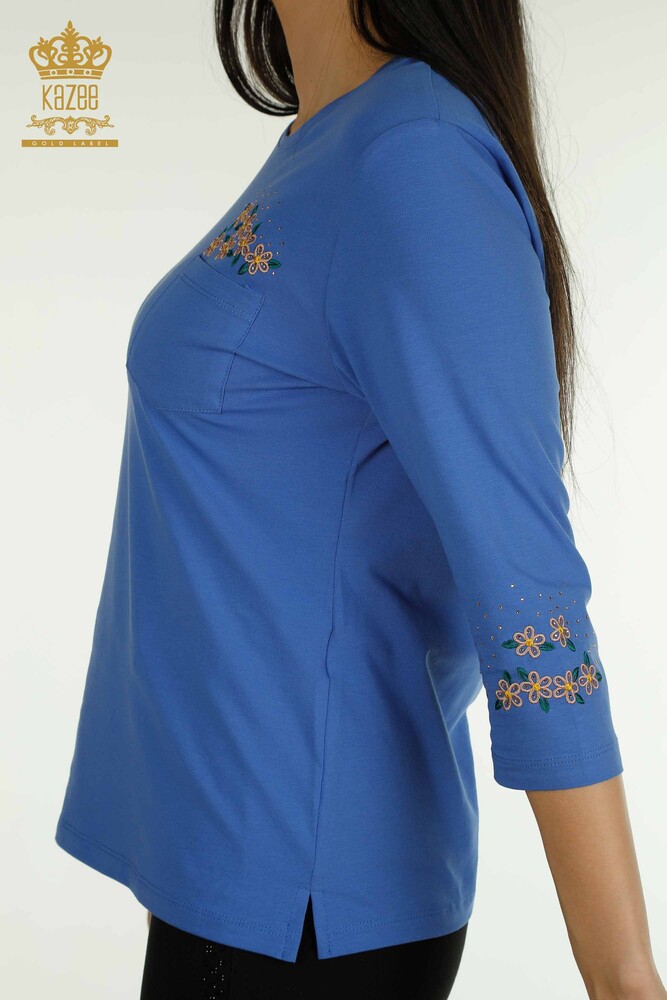 Großhandel Damen Bluse - Taschen details - Saks - 79477 | KAZEE - 8