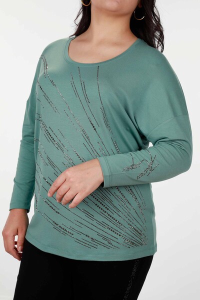 Großhandel Damen Bluse - Viskose - Stein bestickt - 77967 | KAZEE - 13