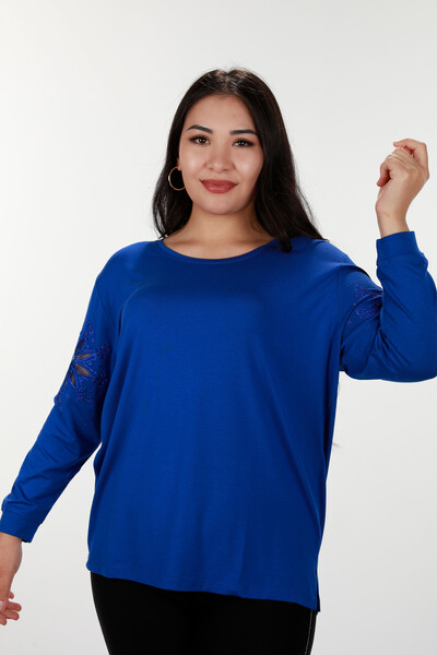 Großhandel Damen Bluse – Ärmel Detaillierte – Stein Bestickt – 77928 | KAZEE - 12