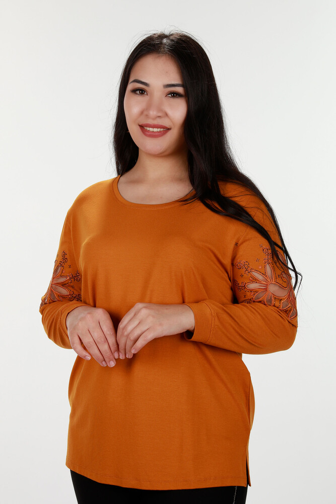 Großhandel Damen Bluse – Ärmel Detaillierte – Stein Bestickt – 77928 | KAZEE - 38