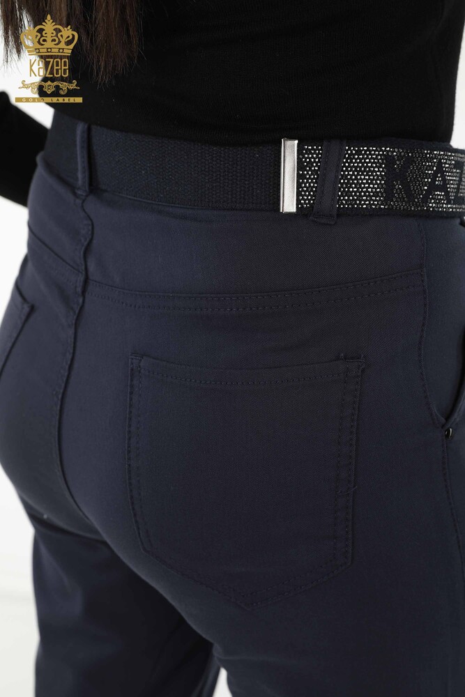 Großhandel Damenhose mit Gürteltaschen Navy - 3685 | KAZEE - 7