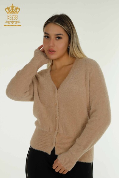 Großhandel Damen Strickjacke - Angora - Beige - 30447 | KAZEE - Thumbnail