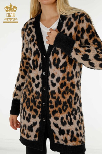 Großhandel Damen Strickjacke - Angora - Leopard - 30629 | KAZEE - 2