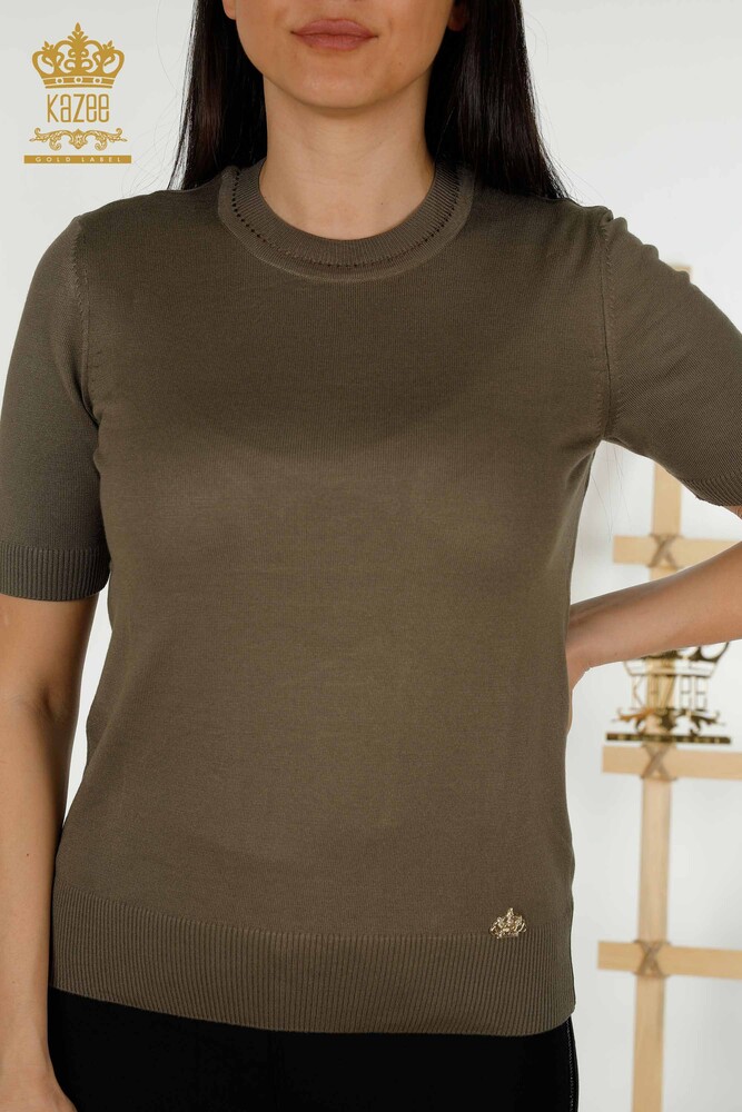 Großhandel für Damen-Strickpullover - Amerikanisches Modell - Khaki – 30255 | KAZEE - 2