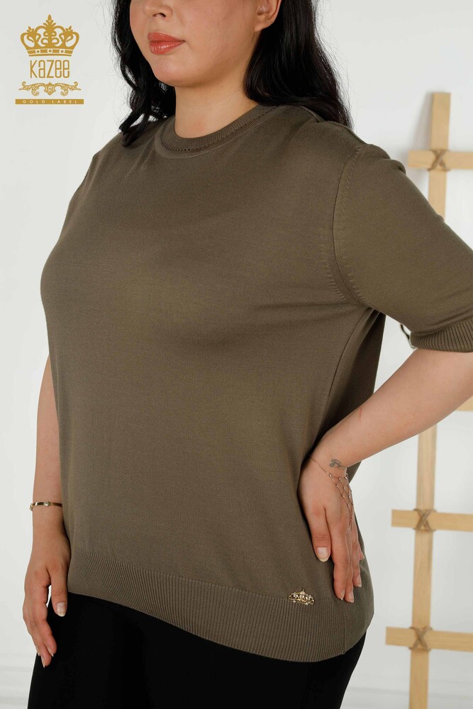 Großhandel für Damen-Strickpullover - Amerikanisches Modell - Khaki – 30389 | KAZEE - 2