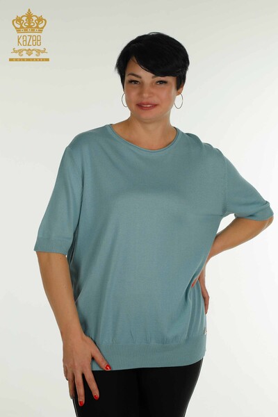 Großhandel Damen-Strickpullover - Amerikanisches Modell - Mint - 30443 | KAZEE - 1