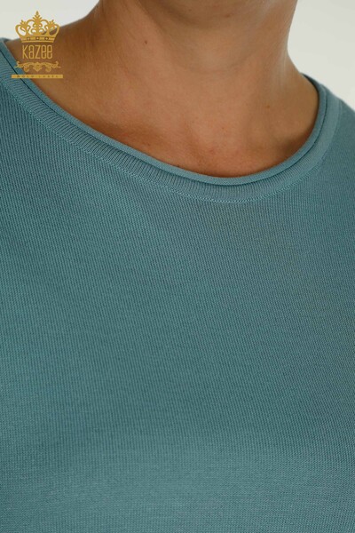 Großhandel Damen-Strickpullover - Amerikanisches Modell - Mint - 30443 | KAZEE - 3