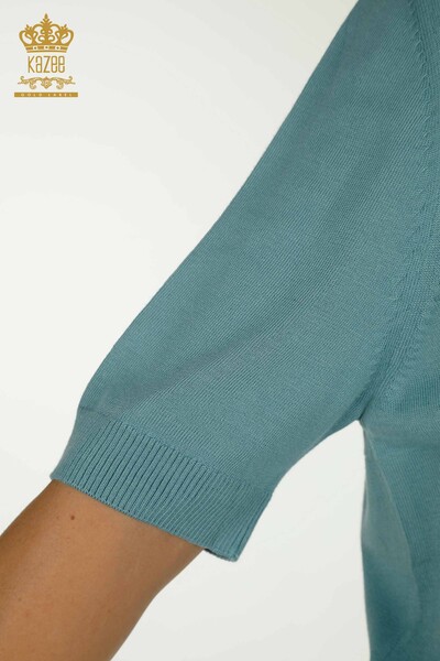 Großhandel Damen-Strickpullover - Amerikanisches Modell - Mint - 30443 | KAZEE - 4