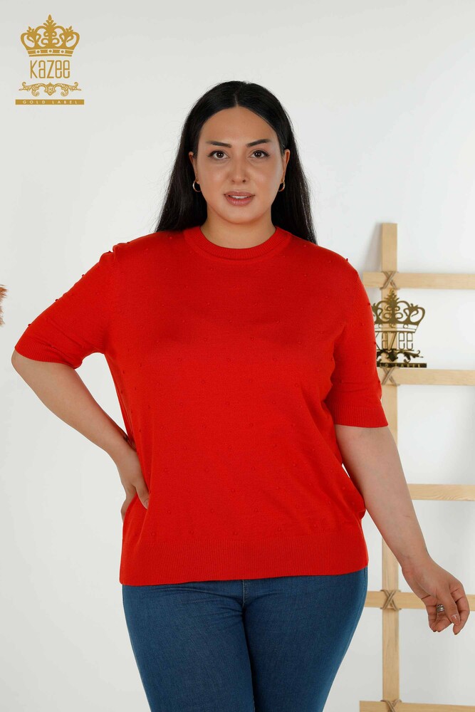 Großhandel für Damen-Strickpullover - Amerikanisches Modell - Orange – 30131 | KAZEE - 1