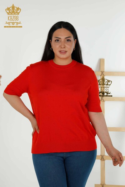 Großhandel für Damen-Strickpullover - Amerikanisches Modell - Orange – 30131 | KAZEE 