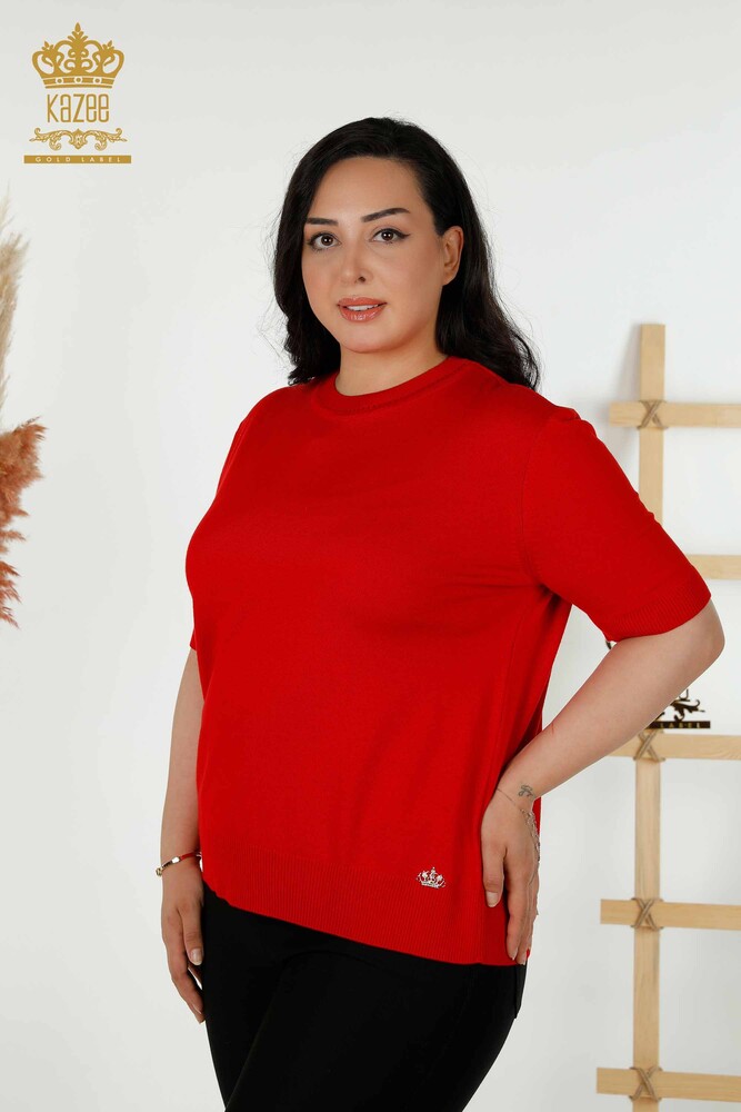 Großhandel Damen-Strickpullover Amerikanisches Modell Rot – 30389 | KAZEE - 1