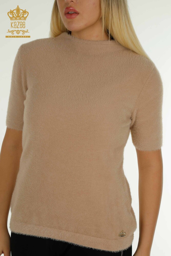 Großhandel Damen-Strickpullover - Angora - Basic - Beige - 30610 | KAZEE - 2