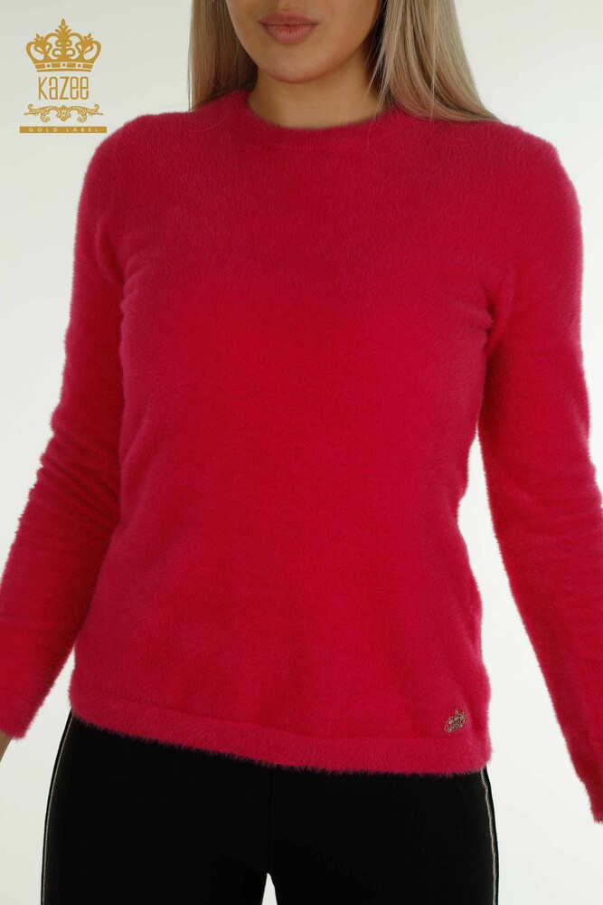 Großhandel Damen-Strickpullover - Angora - Basic - Fuchsia - 30490 | KAZEE - 2