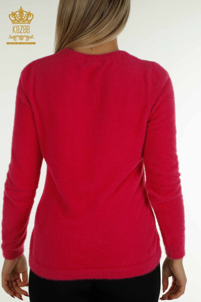 Großhandel Damen-Strickpullover - Angora - Basic - Fuchsia - 30490 | KAZEE - 7