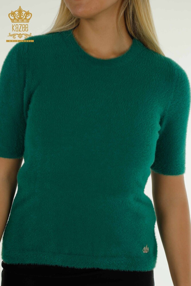 Großhandel Damen-Strickpullover - Angora - Basic - Grün - 30589 | KAZEE - 2