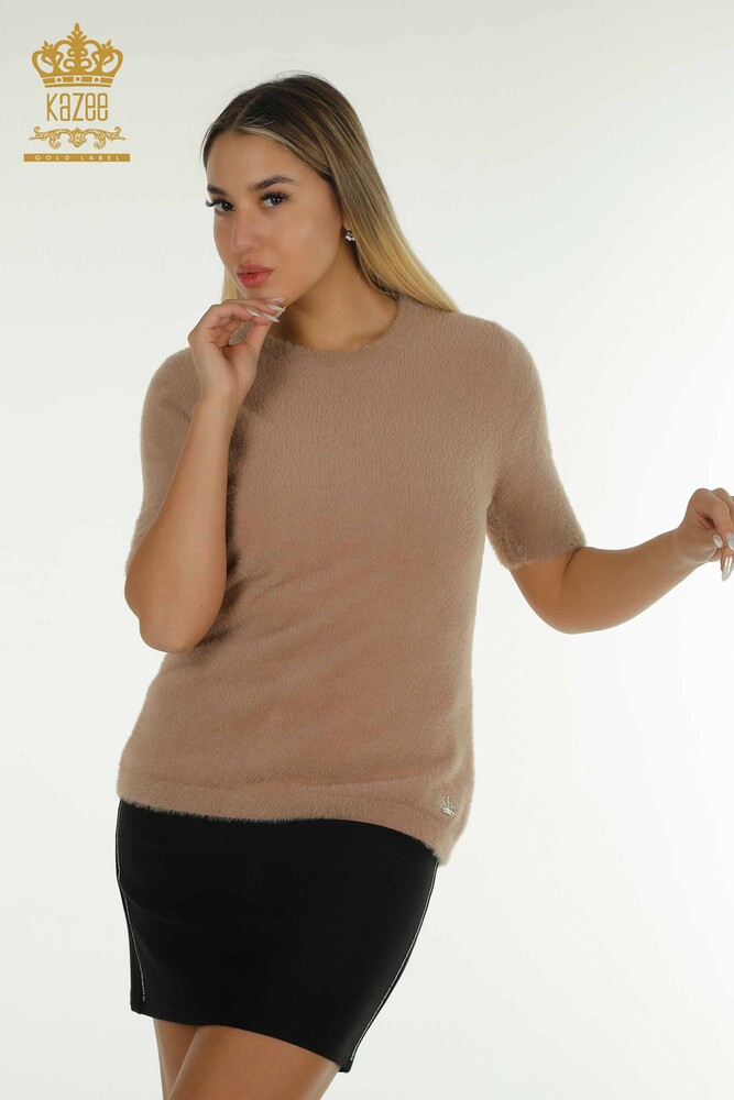 Großhandel Damen-Strickpullover - Angora - Basic - Nerz - 30589 | KAZEE - 1