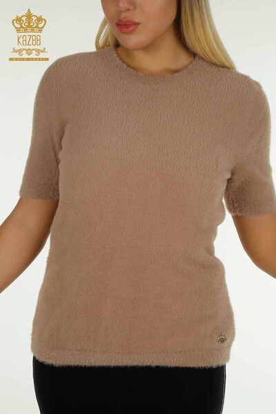 Großhandel Damen-Strickpullover - Angora - Basic - Nerz - 30589 | KAZEE - 2