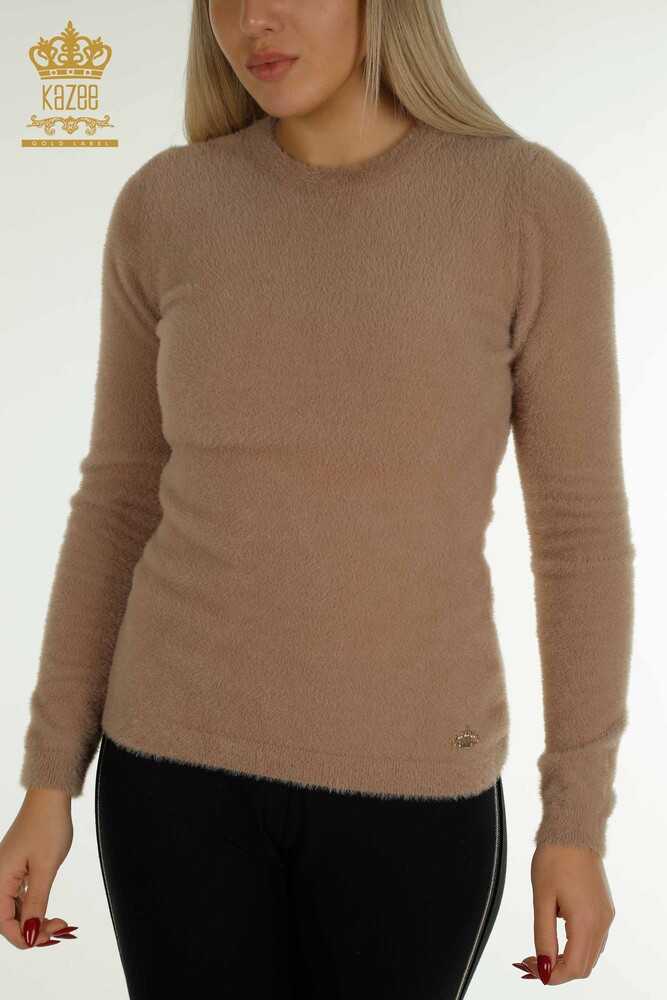 Großhandel Damen-Strickpullover - Angora - Basic - Nerz - 30490 | KAZEE - 2