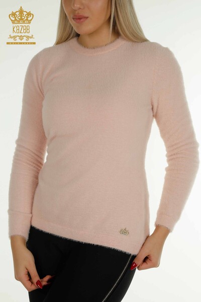 Großhandel Damen-Strickpullover - Angora - Basic - Puder - 30490 | KAZEE - 2