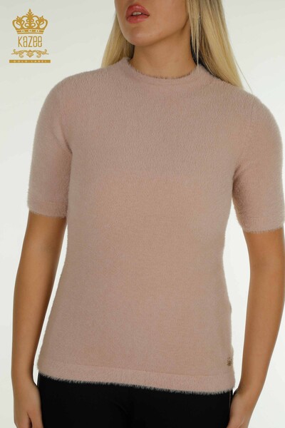 Großhandel Damen-Strickpullover - Angora - Basic - Puder - 30610 | KAZEE - 2