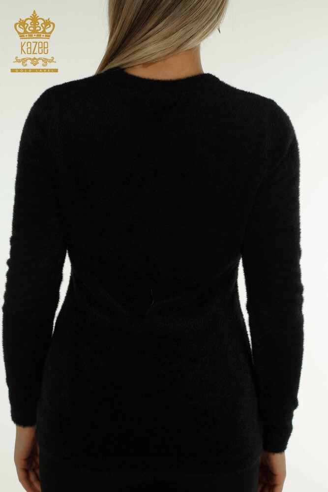 Großhandel Damen-Strickpullover - Angora - Basic - Schwarz - 30490 | KAZEE - 6