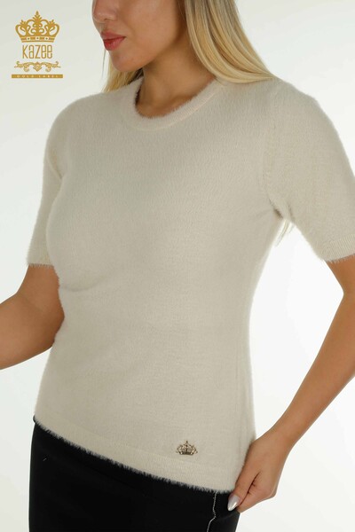 Großhandel Damen-Strickpullover - Angora - Basic - Stein - 30589 | KAZEE - 2